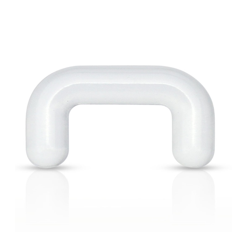 A clear acrylic septum retainer pictured against a white background.