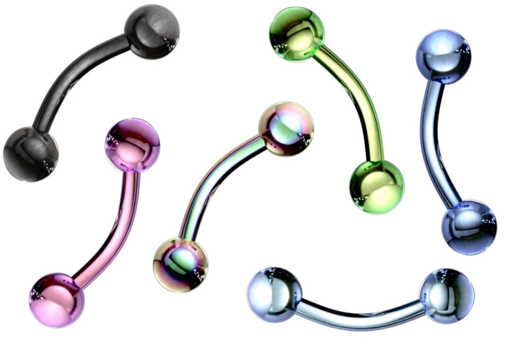 Curved barbell in multiple colors.
