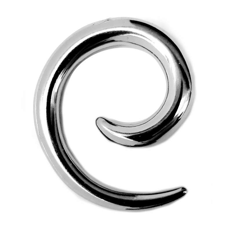 A surgical steel spiral taper pictured against a white background.