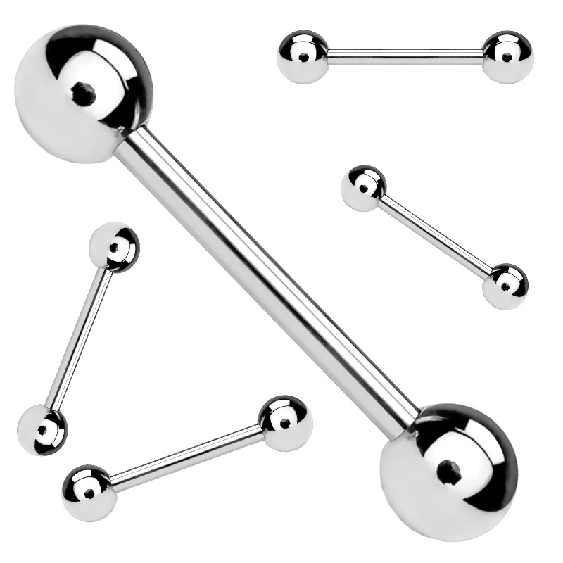 Titanium barbells that can be used in this type of tongue piercing.